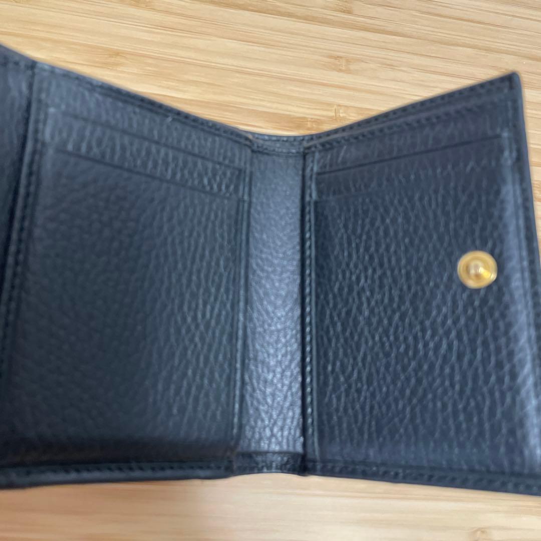 【GUCCI】三つ折り財布　マーモント GG レザー ブラック