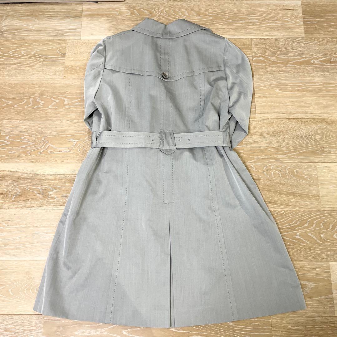 【 美品 】Leithan スプリングコート ライトグレー 13+号 シルク