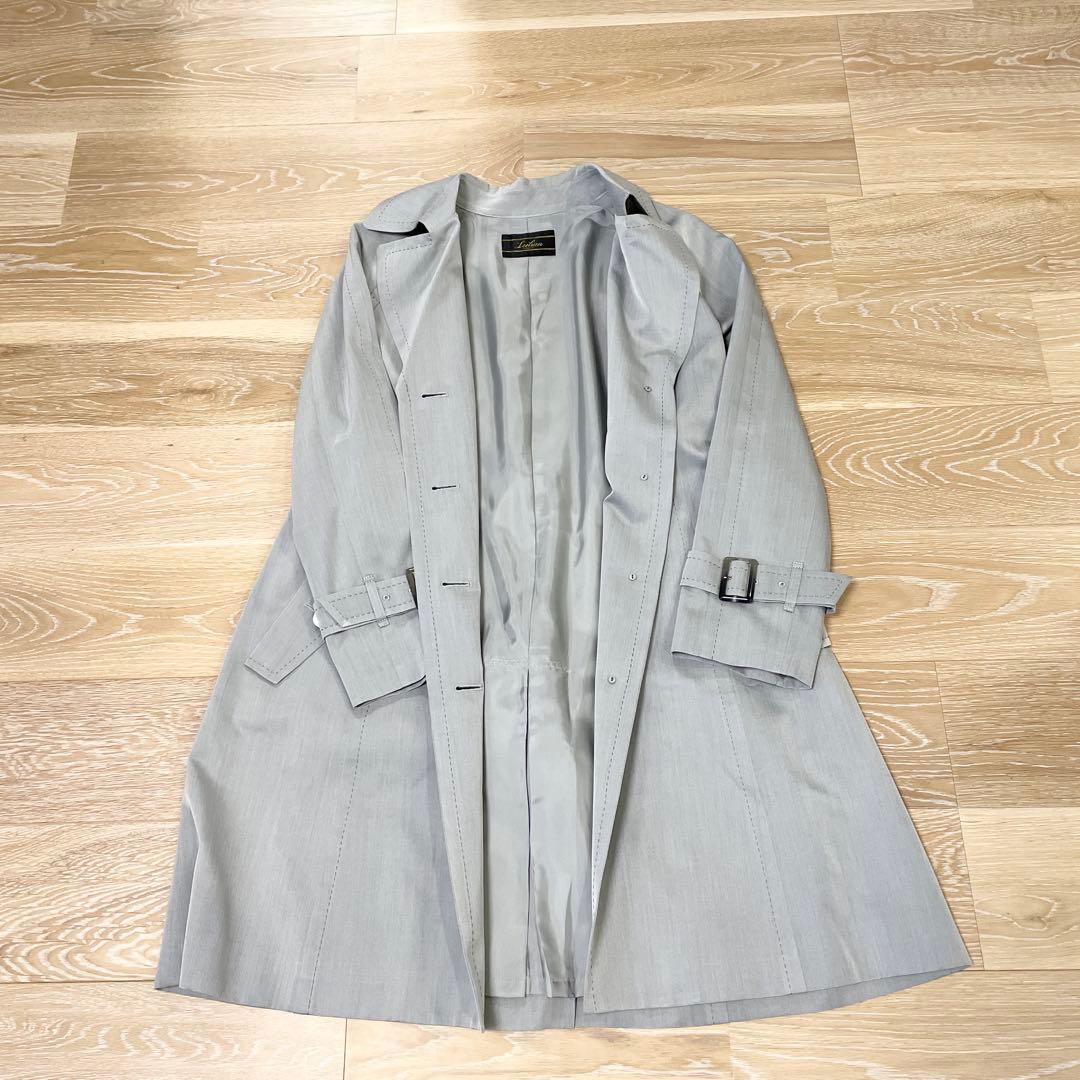 【 美品 】Leithan スプリングコート ライトグレー 13+号 シルク