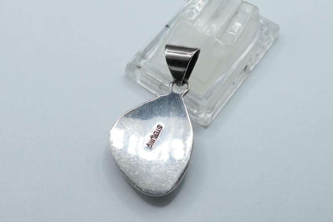 美品　ナバホ　グリーンターコイズ　ネックレス　トップ　sterling製