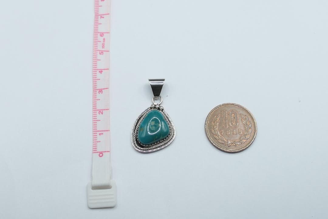 美品　ナバホ　グリーンターコイズ　ネックレス　トップ　sterling製