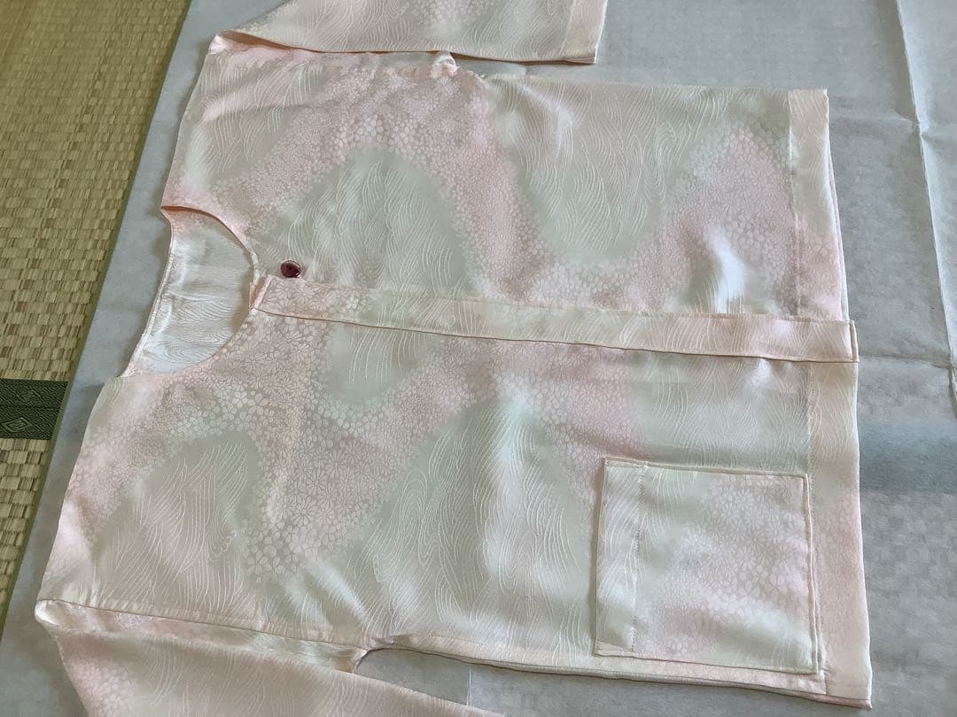 長襦袢反物から仕立てたシルクパジャマ　㉘