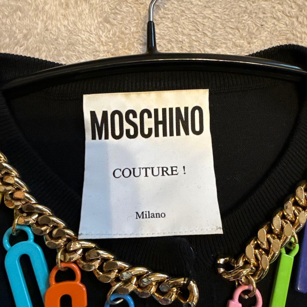 MOSCHINO ブラック カーディガン ネックレス付き