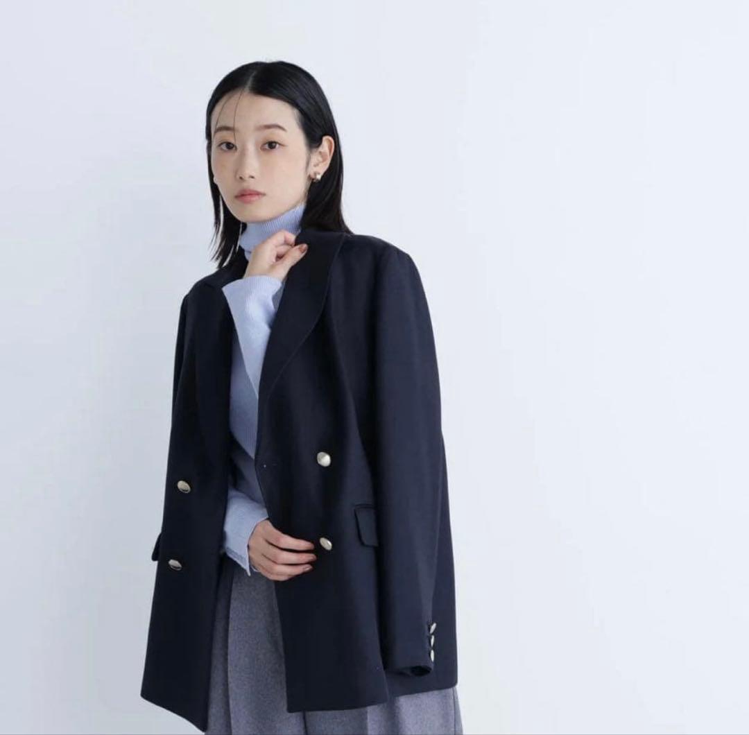 NATURAL BEAUTY BASIC ネイビージャケット　裏地ストライプ