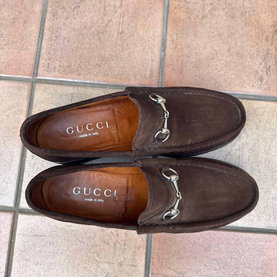GUCCI ホースビットローファー ブラウンスエード 43.5E