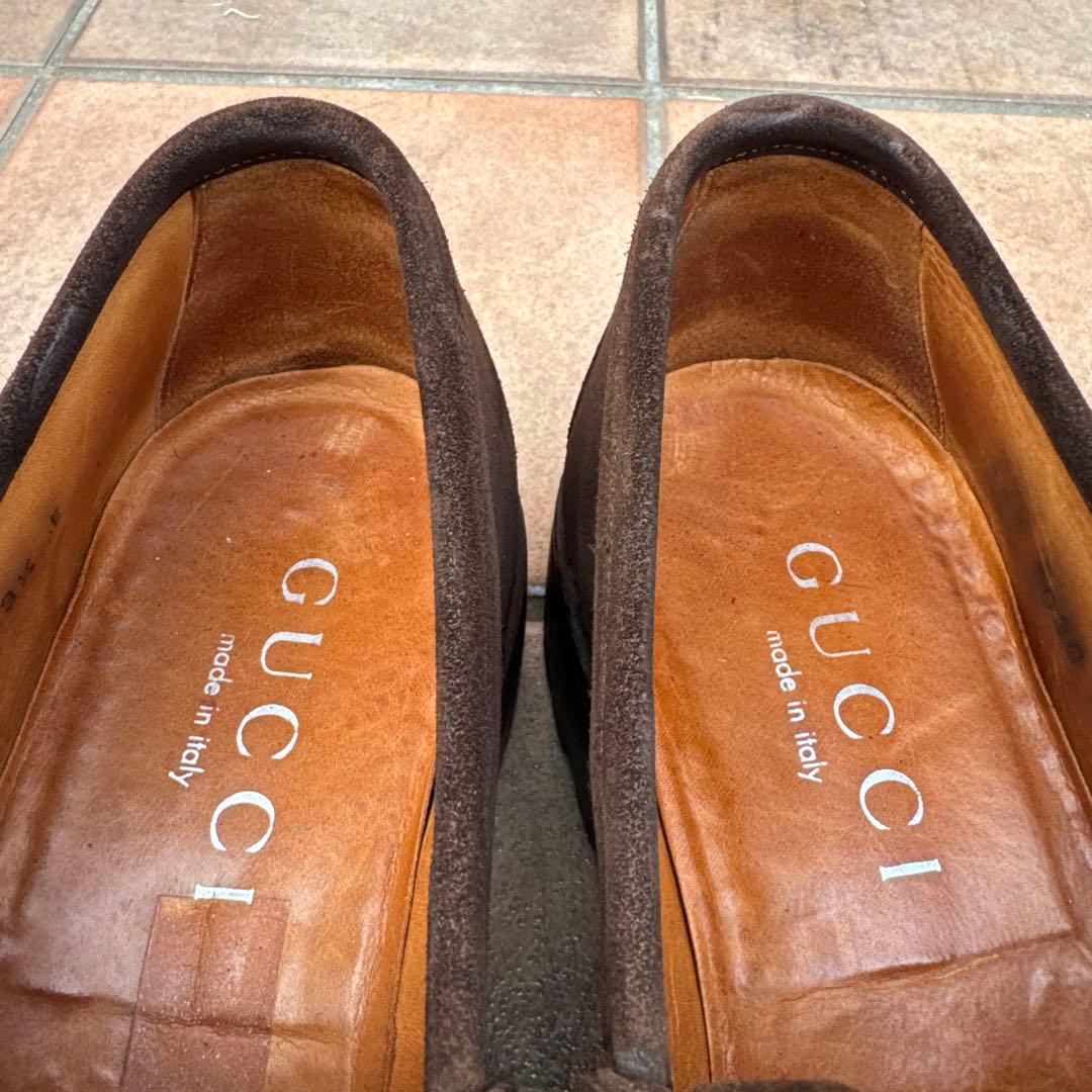 GUCCI ホースビットローファー ブラウンスエード 43.5E
