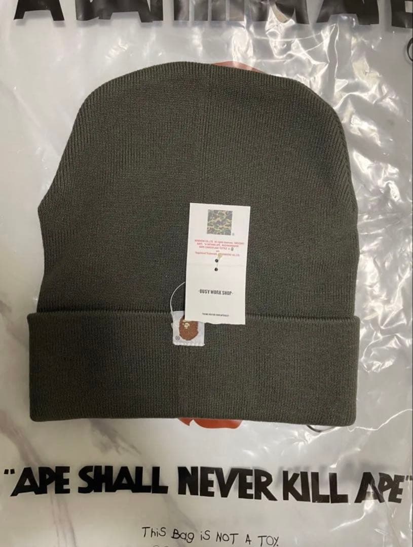 A・BATHING APE ビーニー　初期タグ　オリーブ
