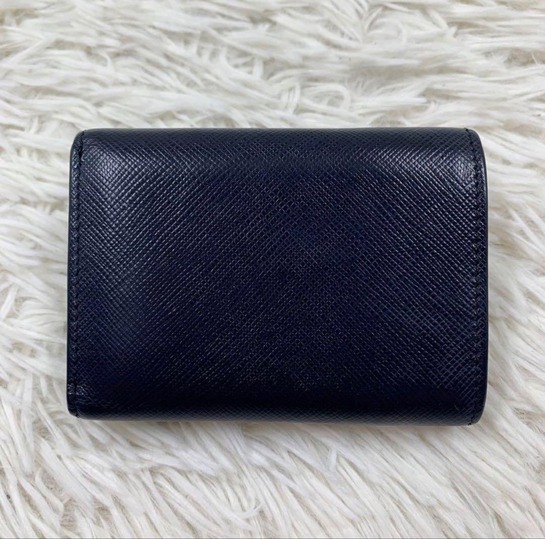 PRADA ネイビー 三つ折り財布