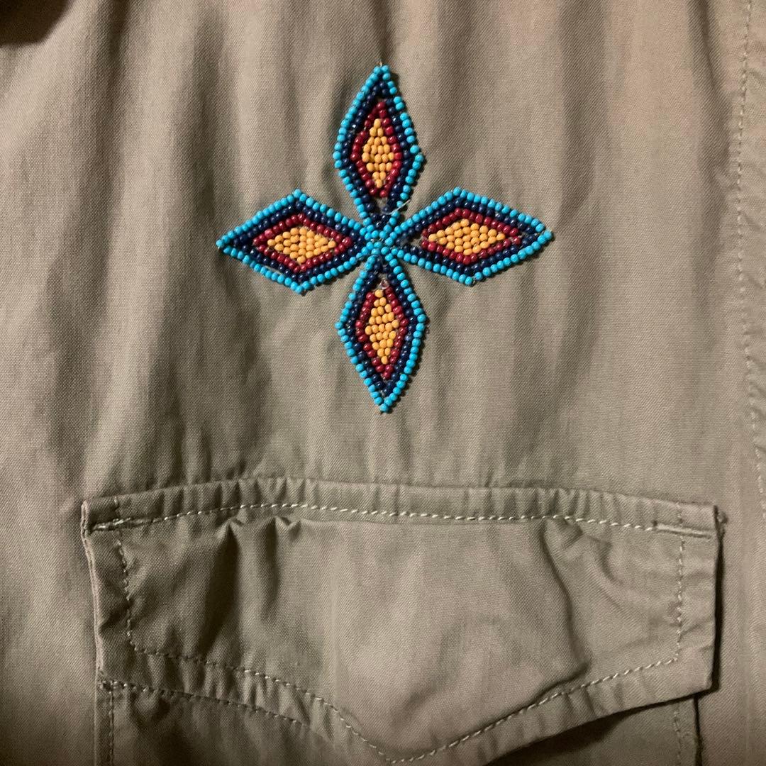 ラルフローレン　カーキ色 刺繍付き ミリタリージャケット