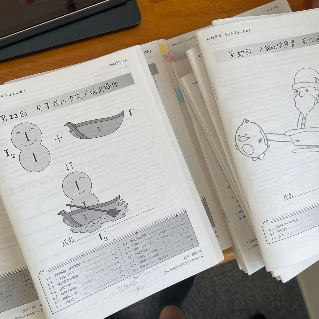 【断捨離】鉄緑会　高3 化学　授業冊子全37回分