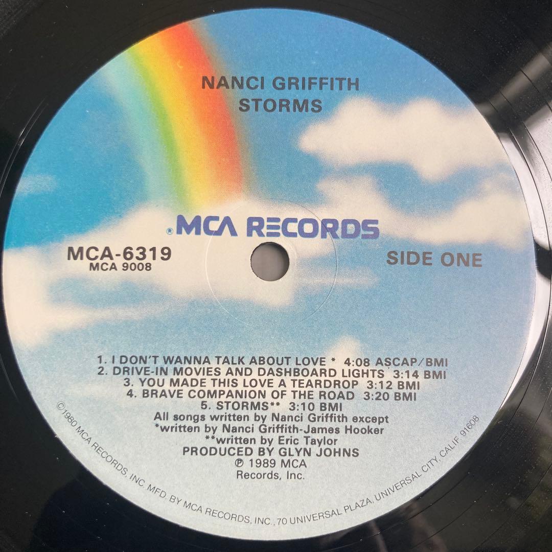 【USオリジナル美品】Nanci Griffith Storms レコードLP