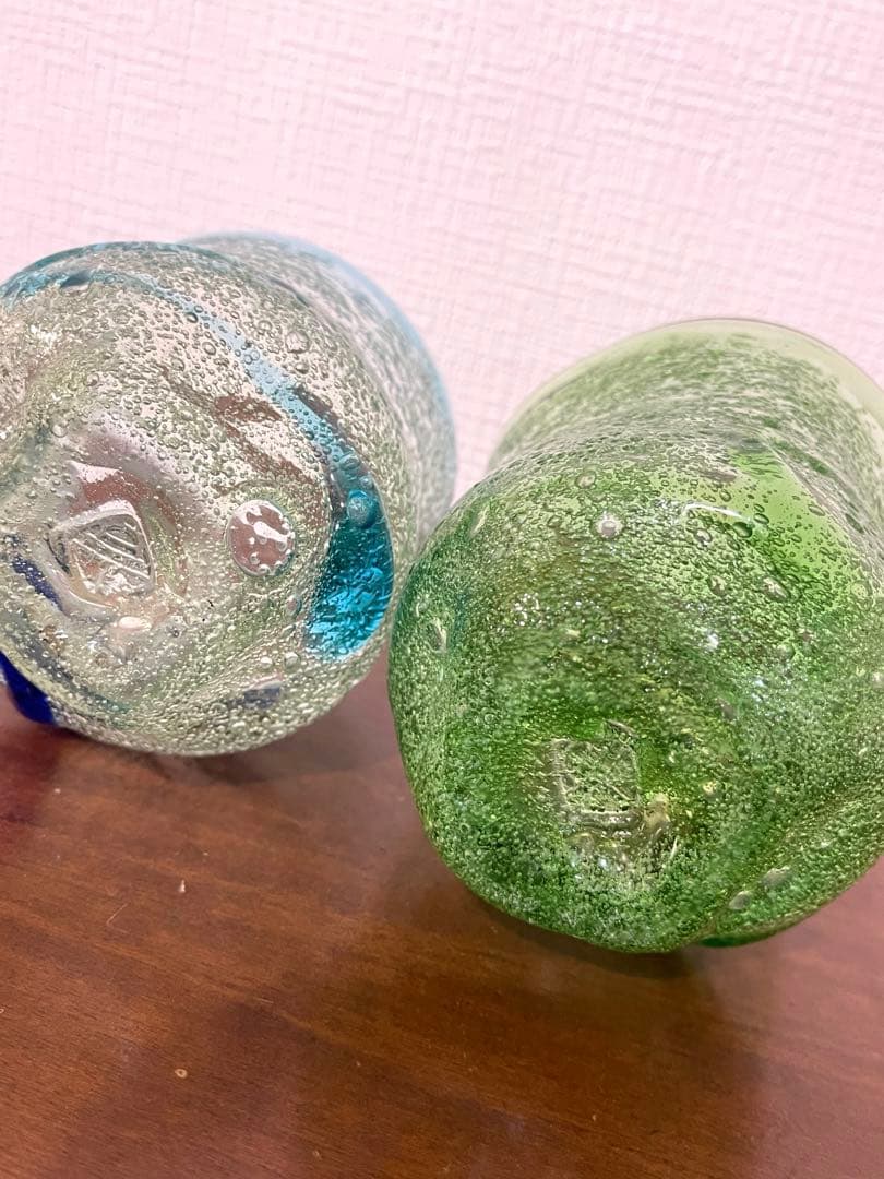 【２客】稲盛盛吉 琉球ガラス ロックグラス 沖縄 ハンドメイド 大きめのグラス