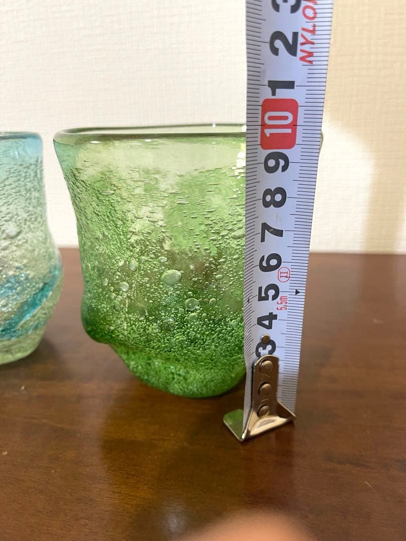 【２客】稲盛盛吉 琉球ガラス ロックグラス 沖縄 ハンドメイド 大きめのグラス