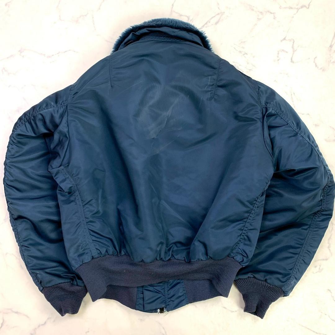 50s復刻★ USA製 ALPHA B-15C ネイビー M　E129