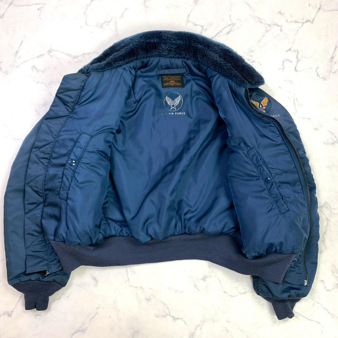 50s復刻★ USA製 ALPHA B-15C ネイビー M　E129