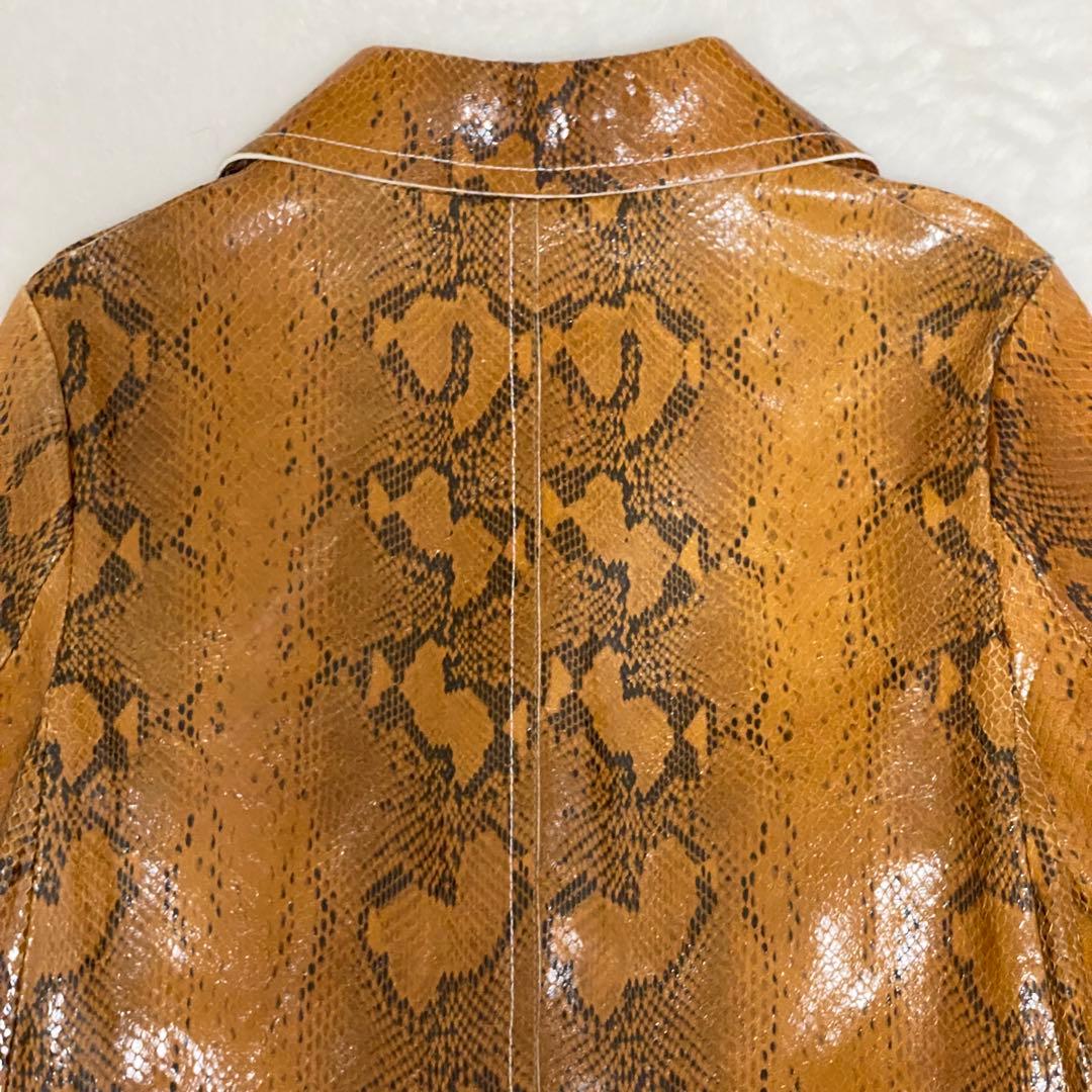 MARNI マルニ ラムレザー 羊皮 パイソンプリント アウター ロングコート