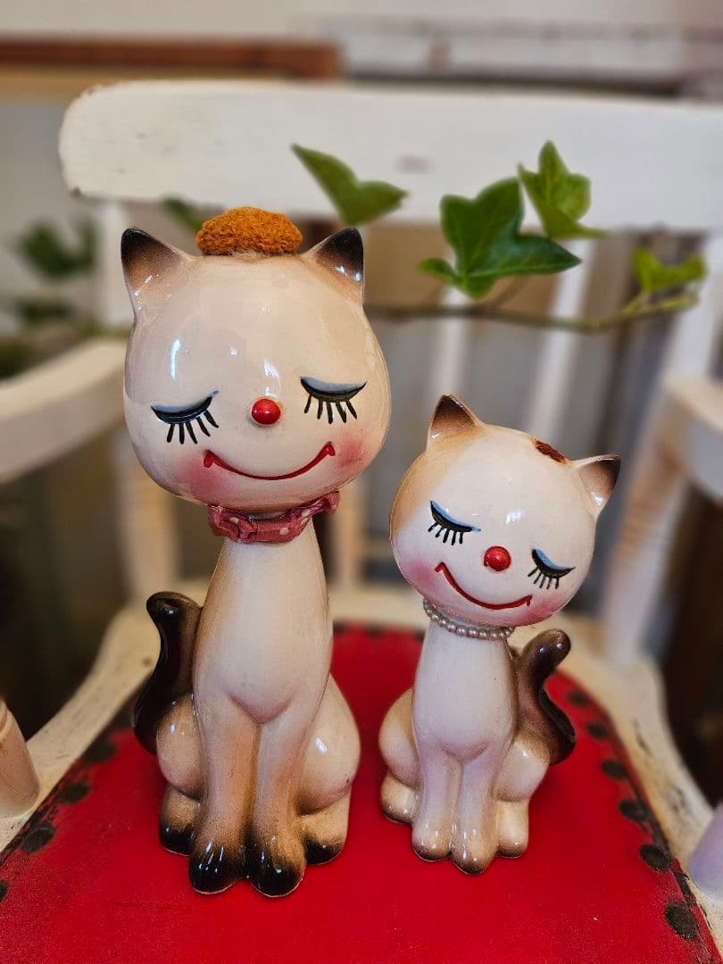 希少　当時物　内藤ルネ？　ねこ 置物　貯金箱　昭和レトロ