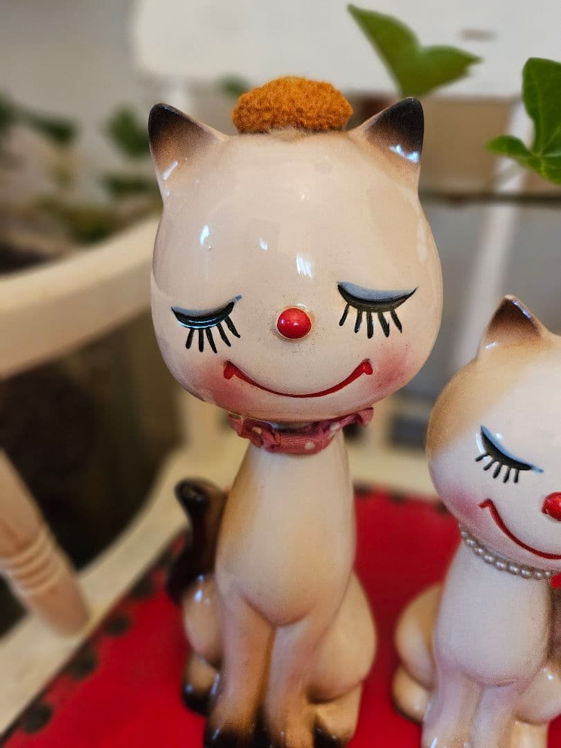 希少　当時物　内藤ルネ？　ねこ 置物　貯金箱　昭和レトロ