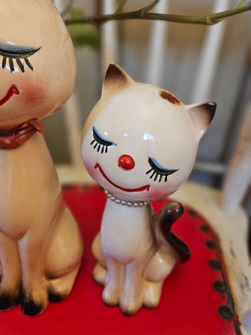 希少　当時物　内藤ルネ？　ねこ 置物　貯金箱　昭和レトロ