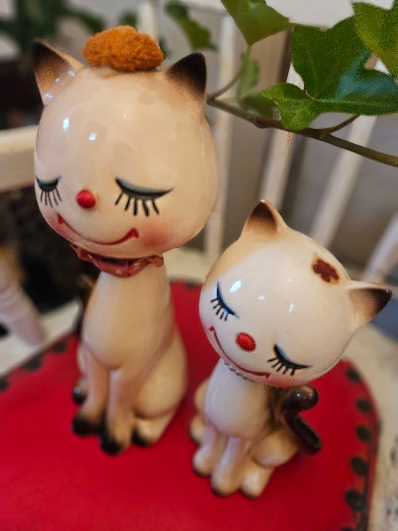 希少　当時物　内藤ルネ？　ねこ 置物　貯金箱　昭和レトロ