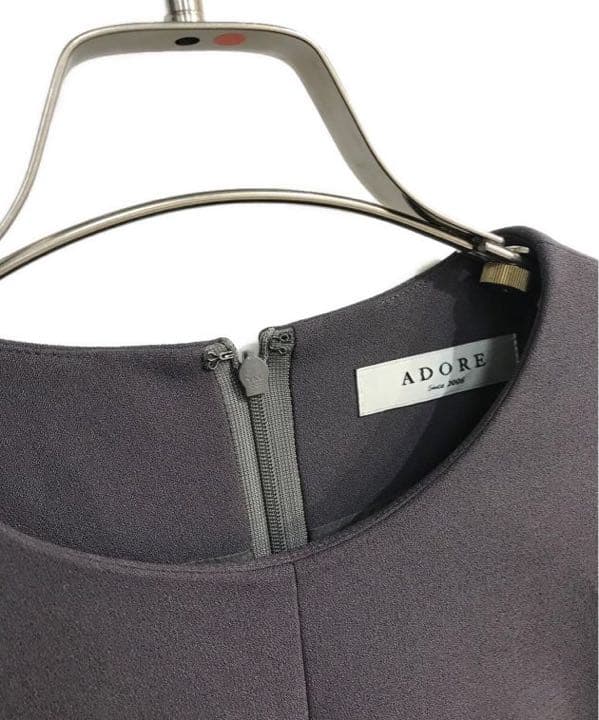 【美品】ADORE ジョーゼットフレア ワンピース グレー Mサイズ
