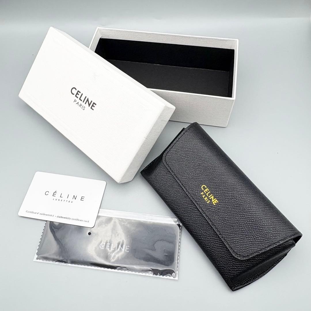 【未使用】CELINE トリオンフロゴ サングラス 黒×グレー ケース付 箱付き