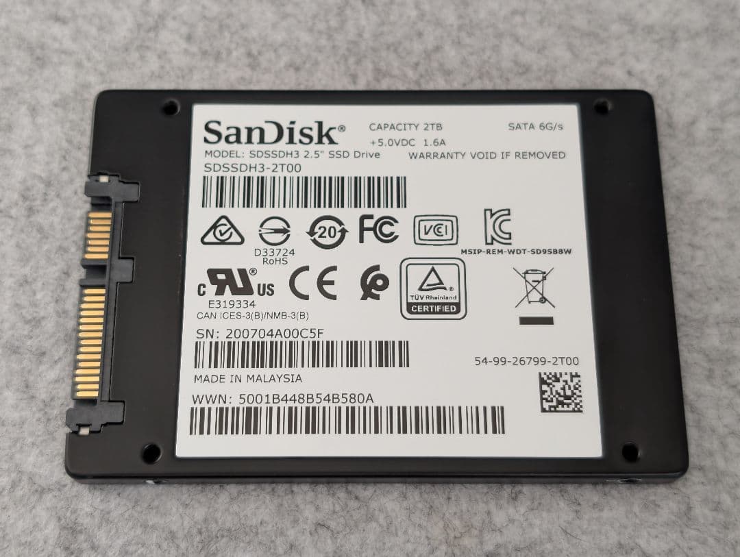 【正常100%】SanDisk Ultra 3D SSD 2TB サンディスク