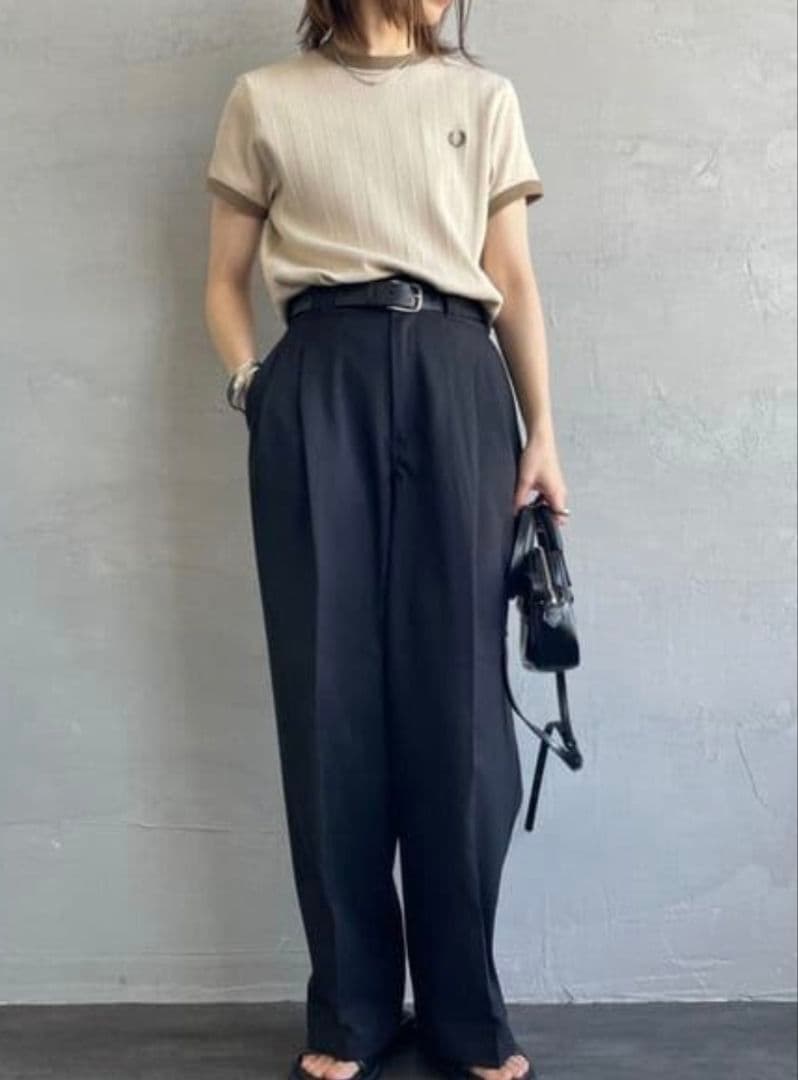 FRED PERRY 別注　ランダムリブリンガーTシャツ