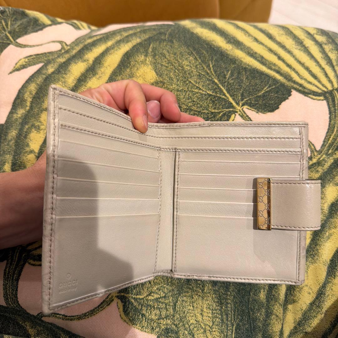 GUCCI GGパターン 二つ折り財布 グレー