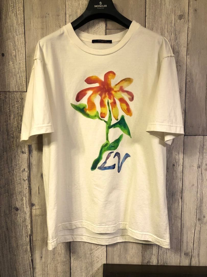 希少 ヴィトン 本物 新作 フラワー プリンテッド ロゴ Tシャツ BTS L