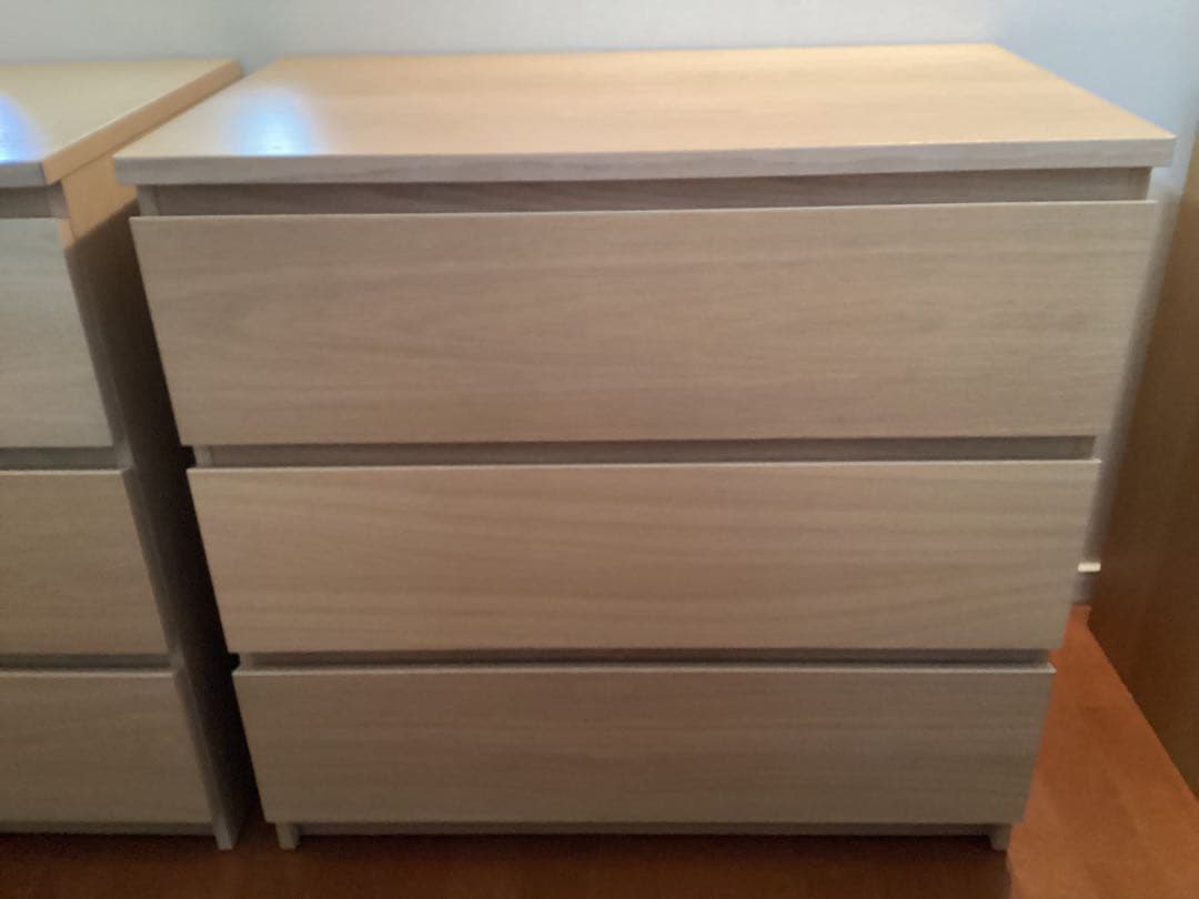 【引取価格】 IKEA MALM マルム　チェスト（引き出し×3）　2台セット