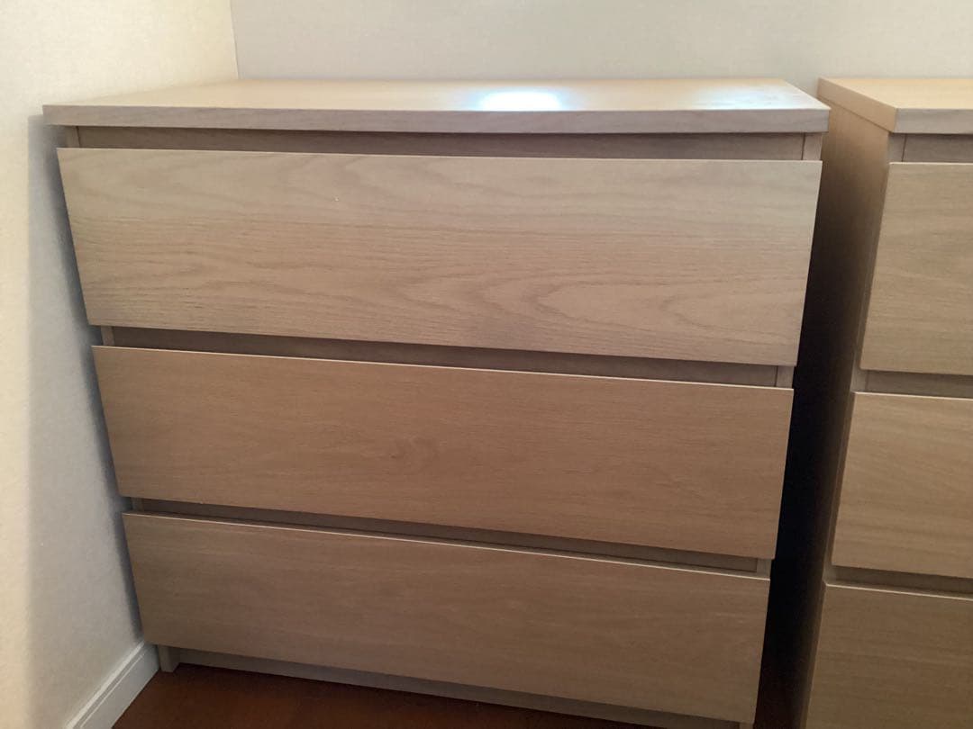 【引取価格】 IKEA MALM マルム　チェスト（引き出し×3）　2台セット