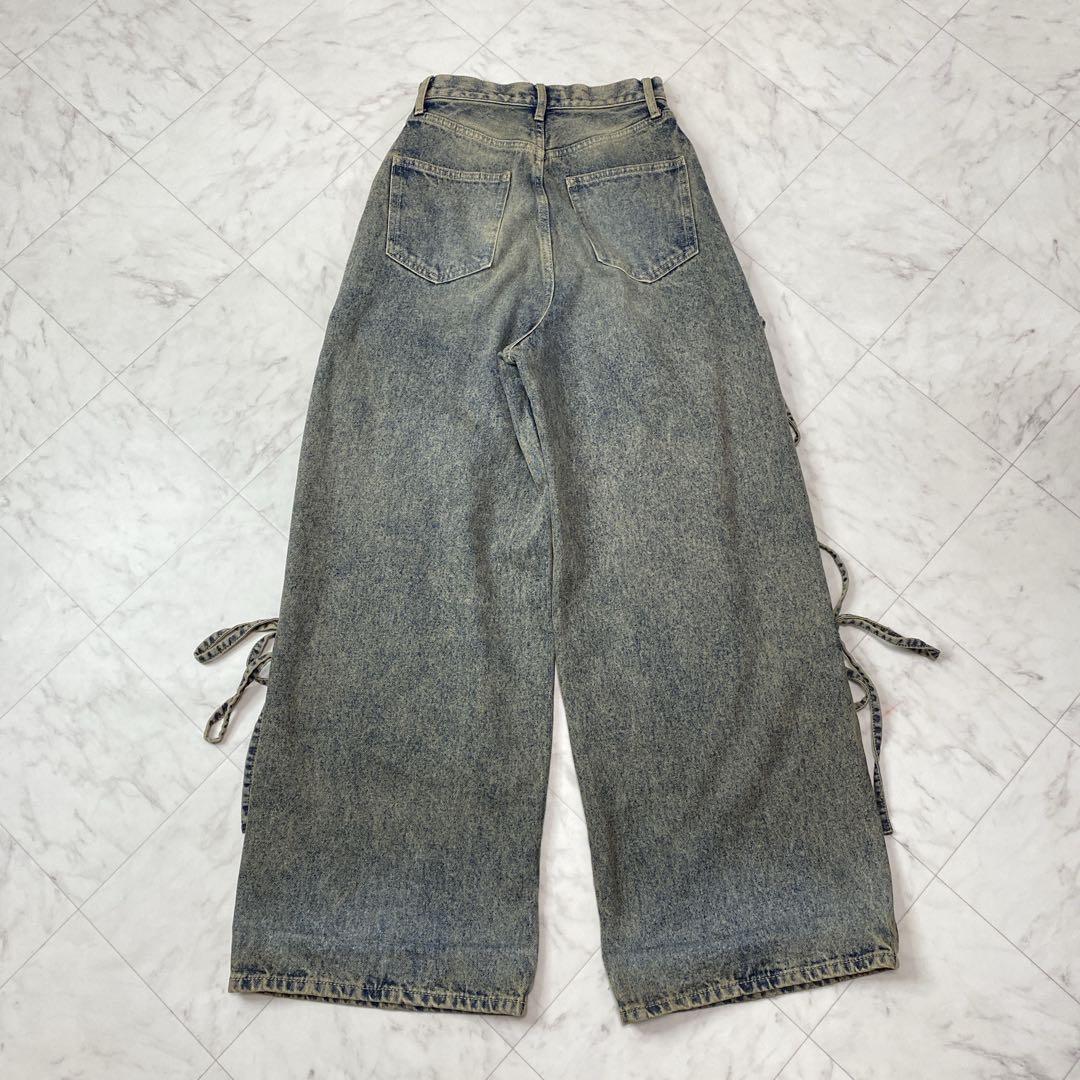 美品✨EMODA カットアウトルーズジーンズ　S リボン