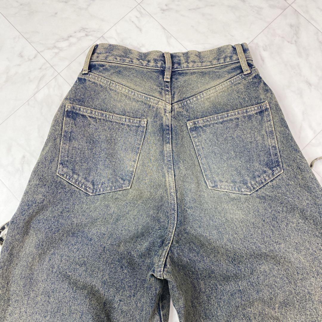 美品✨EMODA カットアウトルーズジーンズ　S リボン
