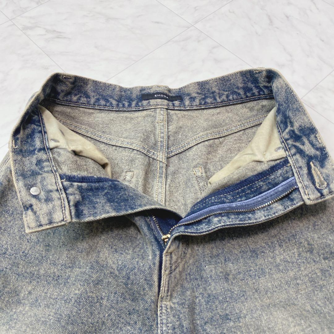 美品✨EMODA カットアウトルーズジーンズ　S リボン
