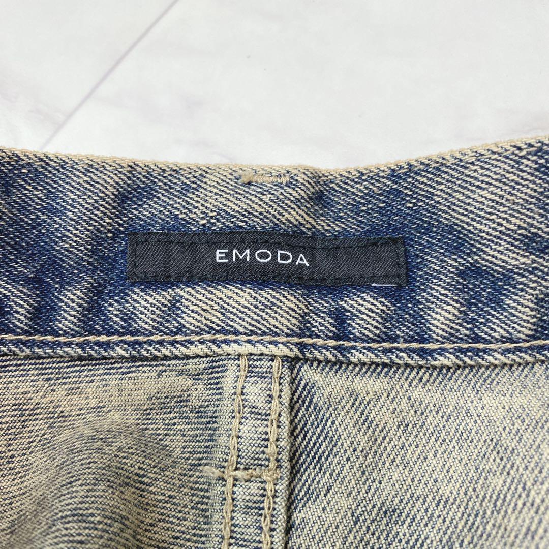 美品✨EMODA カットアウトルーズジーンズ　S リボン