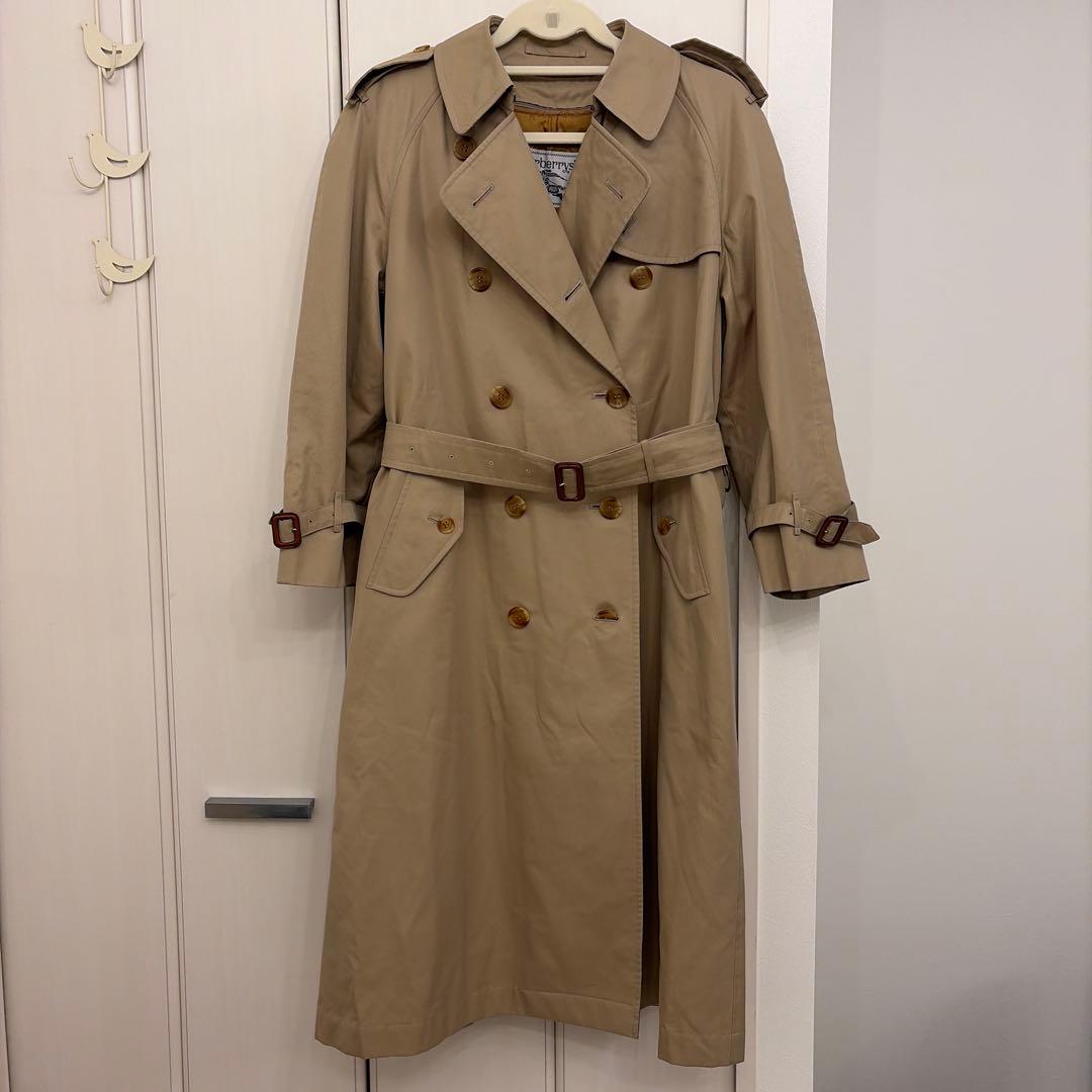 美品 バーバリー ロング トレンチコート ウールライナー マキシ ハニーベージュ