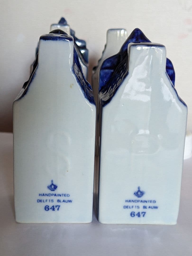 ♦デルフトブルー ミニハウス オランダ製 置物 飾り食器 調味料入れ 骨董品