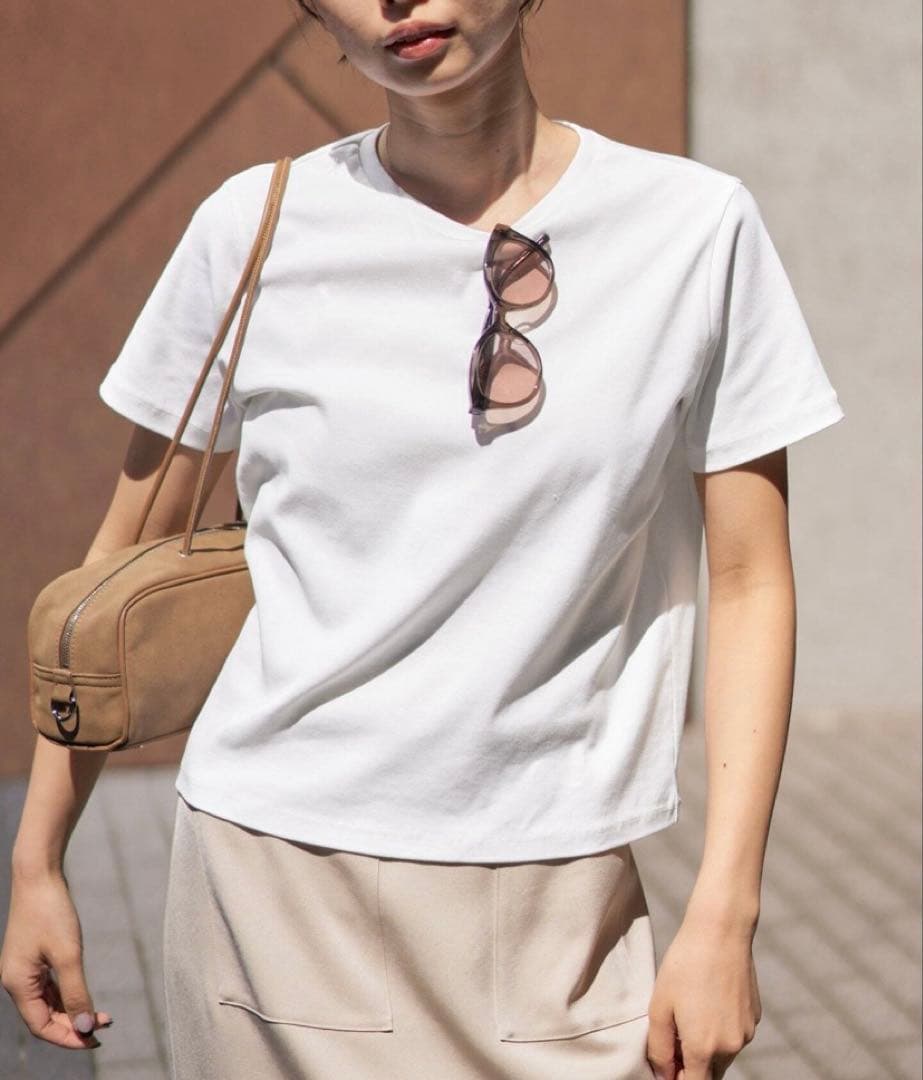 IENA J.B.ATTIRE別注 Cannes コンパクトTシャツ ホワイト