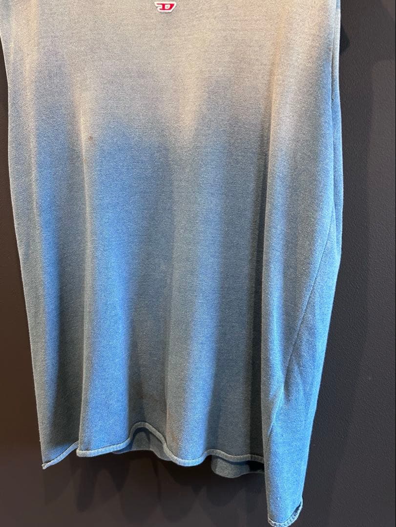 DIESEL Men's Sleeveless Knit タンクトップ ダメージ