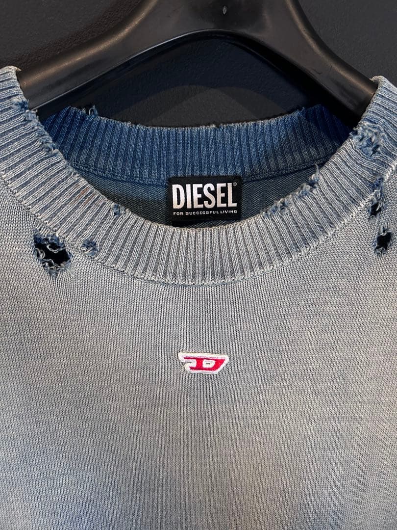 DIESEL Men's Sleeveless Knit タンクトップ ダメージ