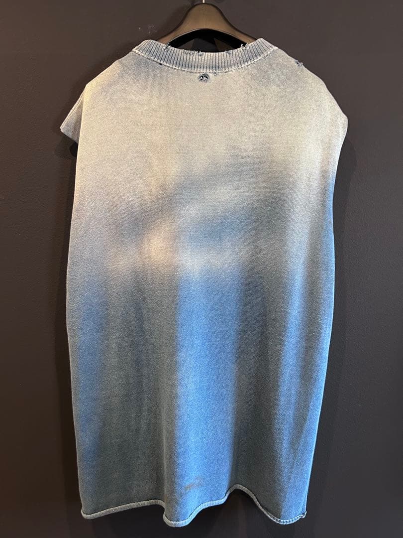 DIESEL Men's Sleeveless Knit タンクトップ ダメージ