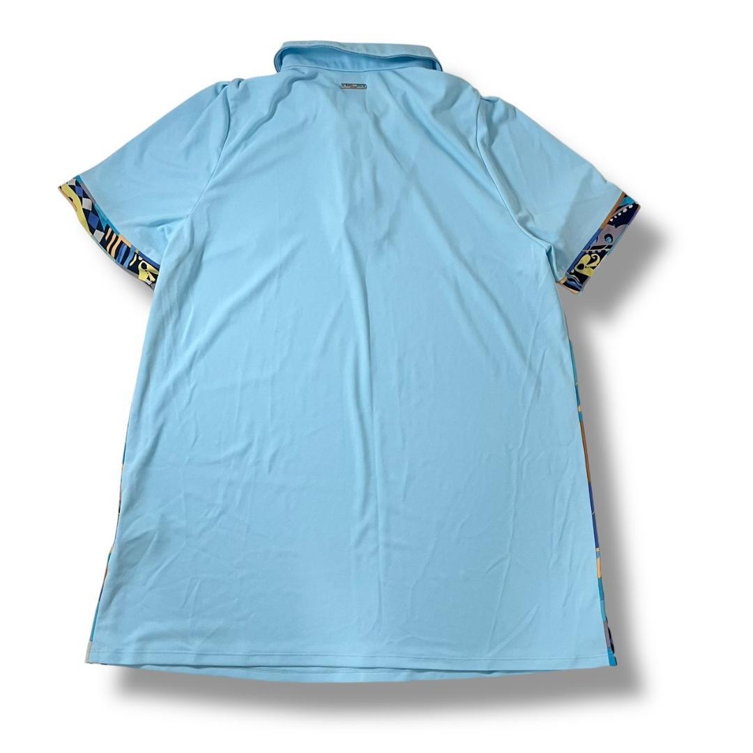 美品 LEONARD SPORT ポロシャツ ラインストーン 水色 44
