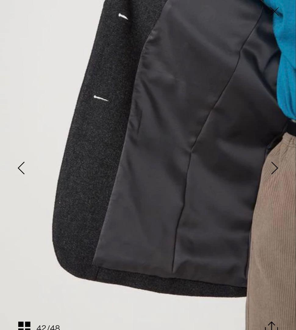 green label relaxingウーリー テーラード ジャケット グレー