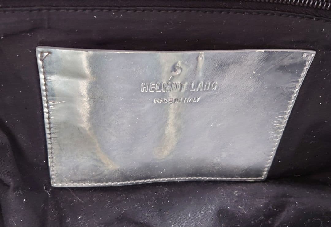 HELMUT LANG 2004 シルバー メタリック レザー バッグ 本人期