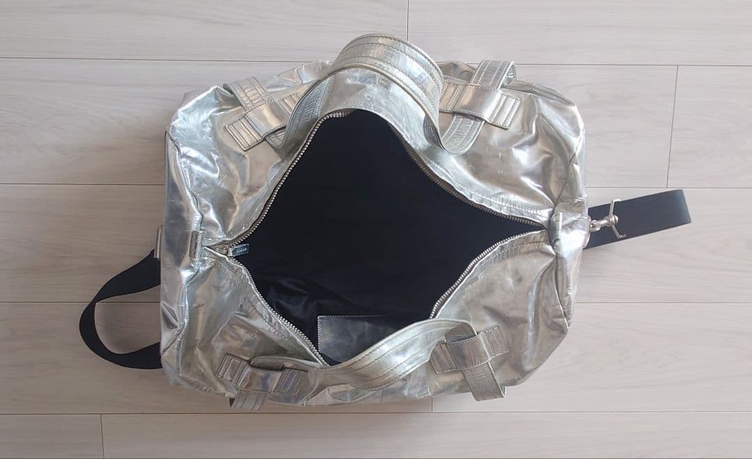 HELMUT LANG 2004 シルバー メタリック レザー バッグ 本人期
