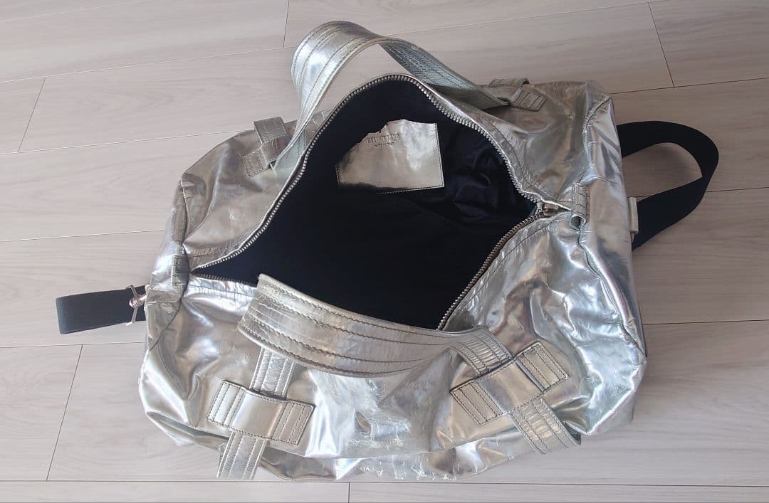 HELMUT LANG 2004 シルバー メタリック レザー バッグ 本人期