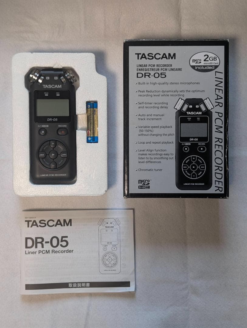 TASCAM リニアPCMレコーダー DR-05（箱・説明書・SDカード付き）