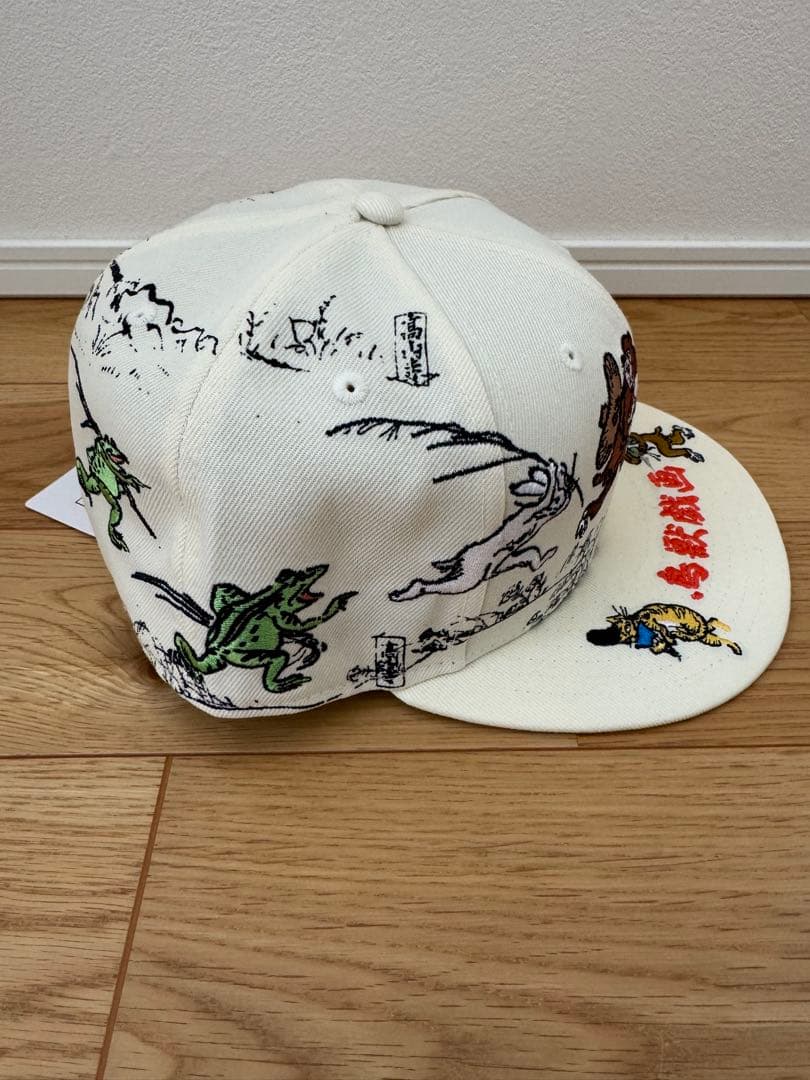 ニューエラ 59FIFTY 鳥獣戯画 オールオーバー クロームホワイト 71/2