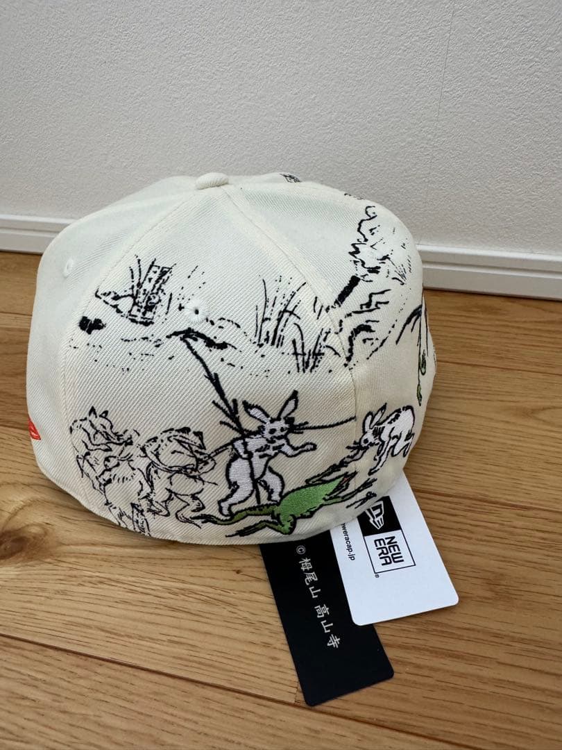 ニューエラ 59FIFTY 鳥獣戯画 オールオーバー クロームホワイト 71/2